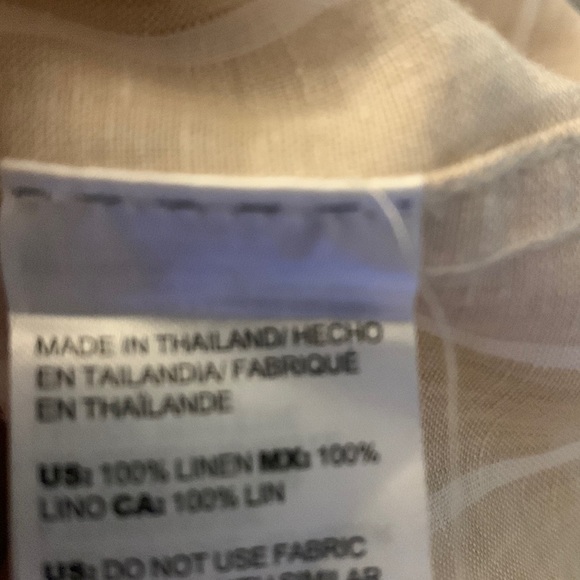 Chico’s Linen Cream Stripe Blouse Top Chico’s Size 1 US Medium 8 10 - Picture 9 of 11